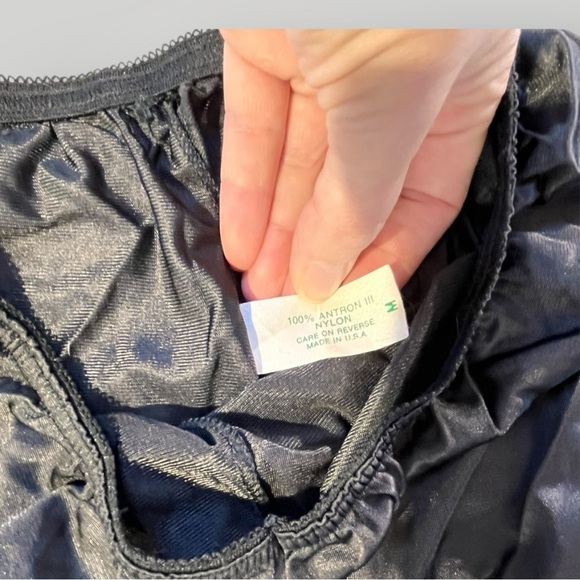 Vintage Black 100% Antron Nylon Mini Skirt Slip - Picture 3 of 14